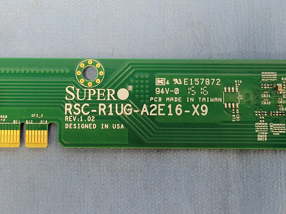 SuperMicro 1U PCI-e X16 GPU Riser Card No Bracket RSC-R1UG-A2E16-X9