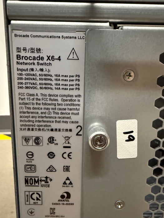 Brocade X6-4 SAN director | NA-X64-0001| 2 x FC32-48