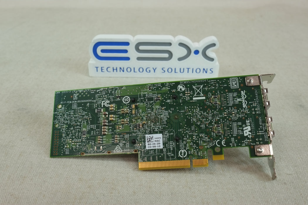 Dell 24GFD Broadcom 57414 Dual Port 25GbE SFP28 PCIe Network Adapter Low Profile