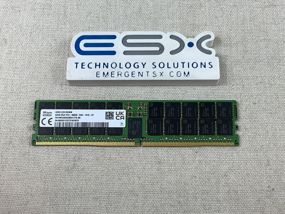 Hynix HMCG94AGBRA177N 64GB 2Rx4 PC5-5600B DDR5 ECC Server Memory RDIMM