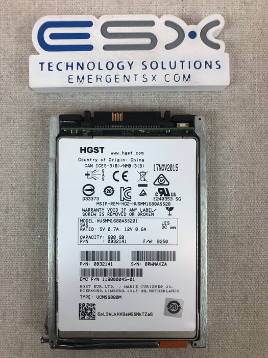 XtremIO 800GB 12GB/s SAS SED 2.5" SSD – PN: 005051101