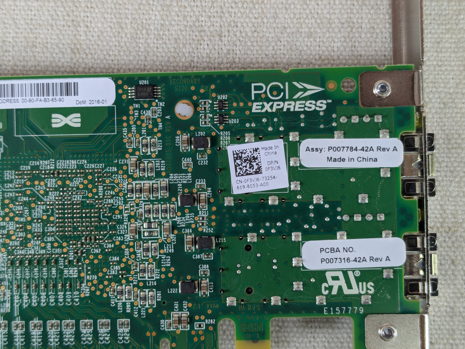 Dell F3VJ6 Emulex LPE16002 Dual-Port 16Gb/s FC HBA Full Height