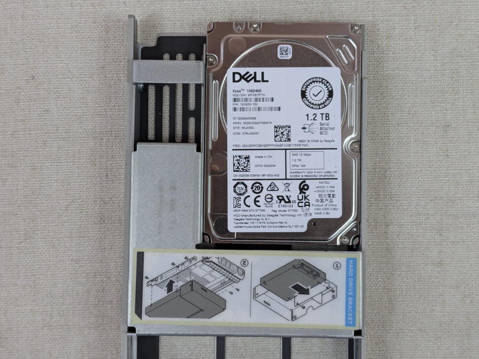 Dell G2G54 1.2TB 10k 12Gb/s 2.5" SAS Hard Drive ST1200MM0099 w/ 3.5” 13G Tray