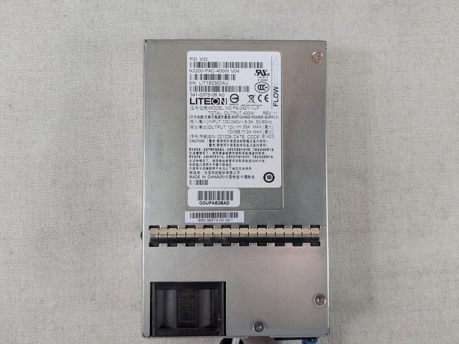 Cisco N3K-C3048TP-1GE Nexus 48x GbE Port Switch - 2x N2200-PAC-400W, Rack Ears