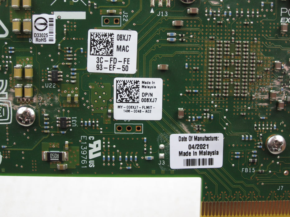 Dell 08XJ7 Intel X710-T4 Quad-Port 10GBASE-T Network Adapter Full Height