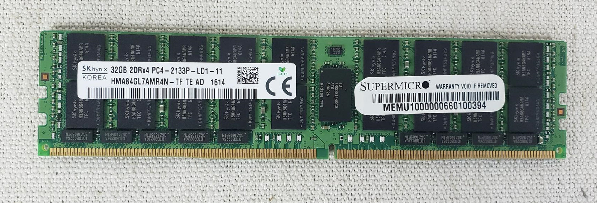 Hynix HMA84GL7AMR4N-TF 32GB 2DRx4 PC4-2133P DDR4 Load-Reduced Server Memory