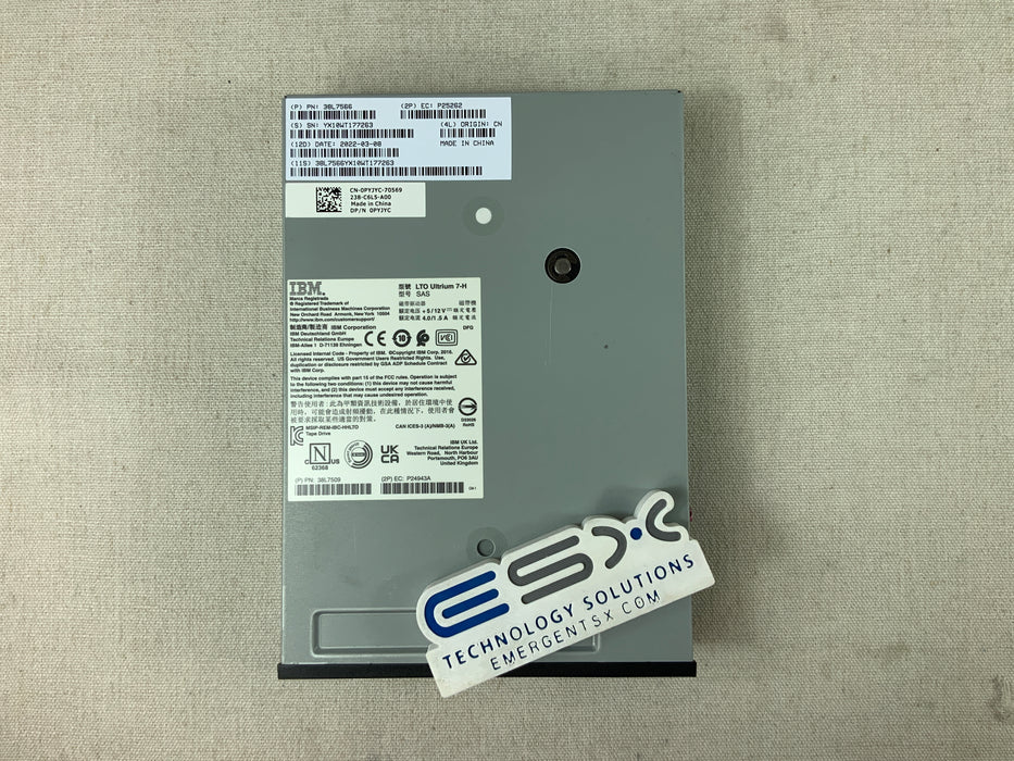 Dell PYJYC 6/15TB LTO7 HH SAS Tape Drive