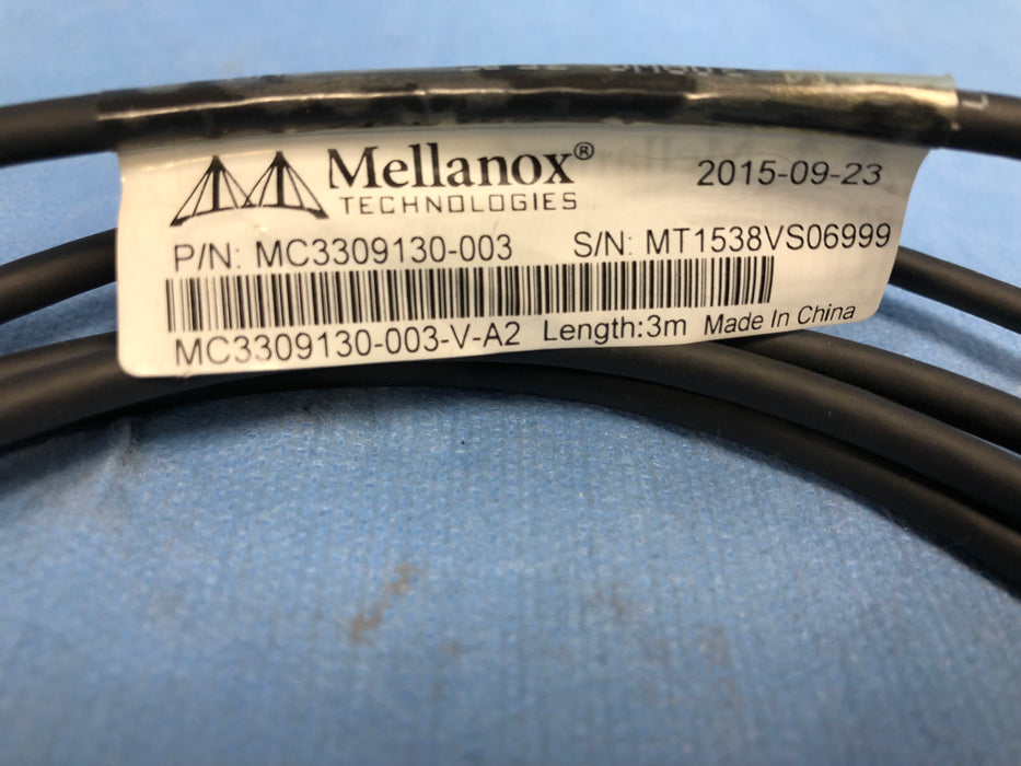 Lot of 2 - Mellanox MC3309130-003 10G SFP+ to SFP+ 3M DAC Cable