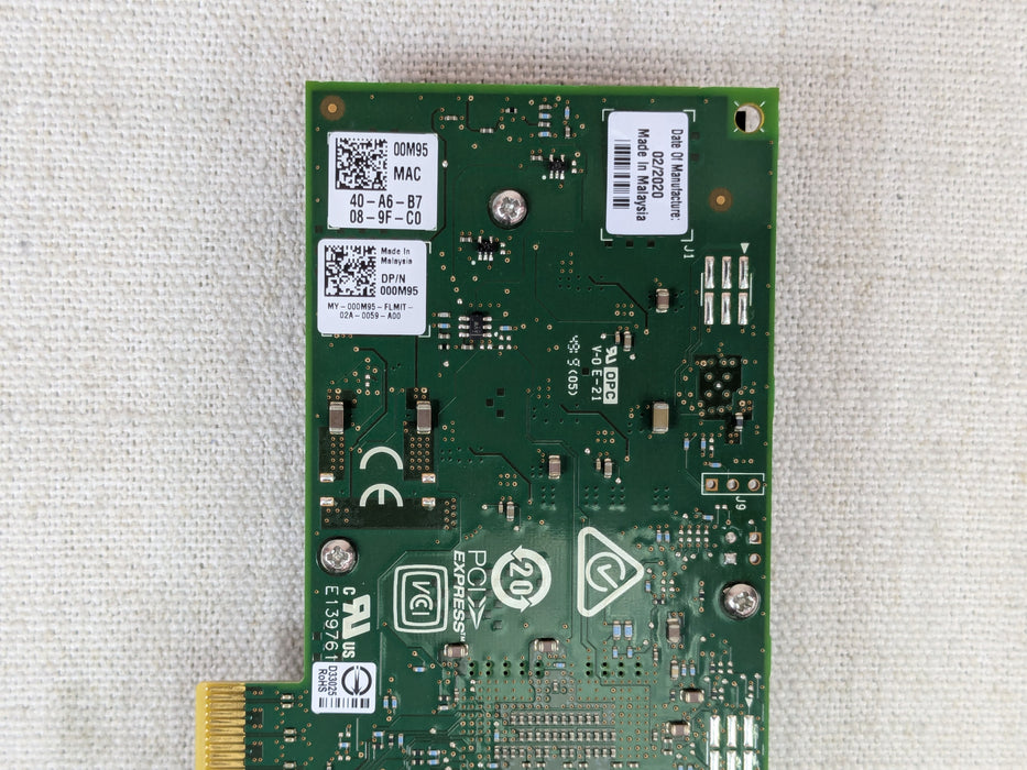Dell 00M95 Intel XXV710-DA2 Dual Port 25Gb/s SFP28 Network Adapter Low Profile