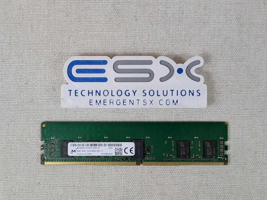 Micron MTA9ASF1G72PZ-2G6 8GB 1RX8 PC4-2666V RD1-11 ECC Server Memory RDIMM