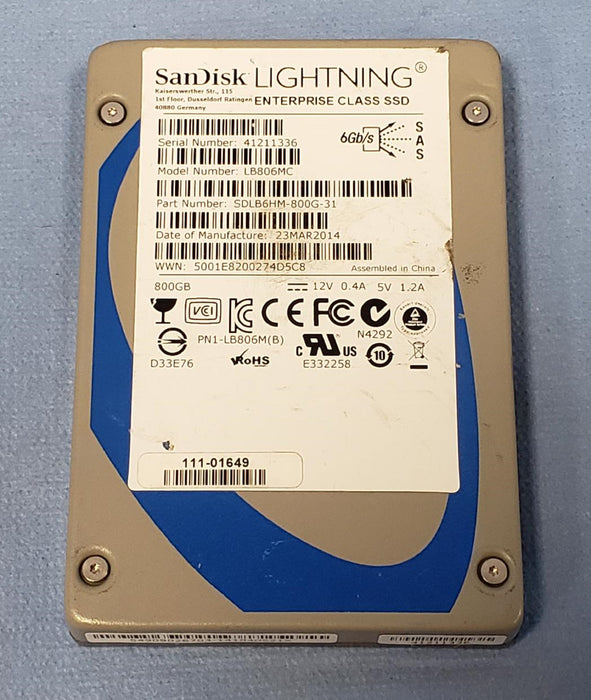 SanDisk Lightning 800GB 6Gb/s 2.5" SAS SSD - PN: SDLB6HM-800G-31