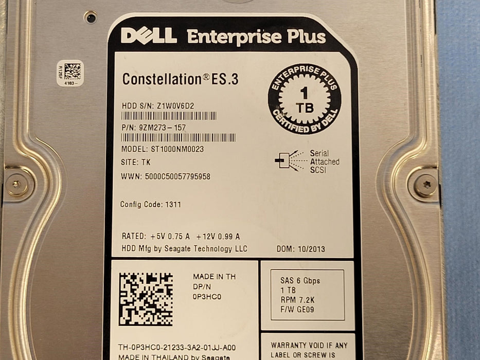 Dell P3HC0 EqualLogic 1TB SAS 7200rpm 3.5" 6G Hard Drive