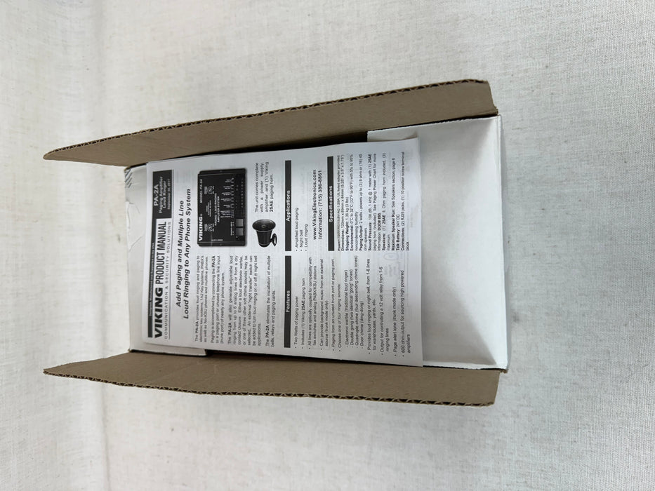 Open Box Viking Electronics PA-2A 2-Watt Paging Amplifier and Loud Ringer Horn