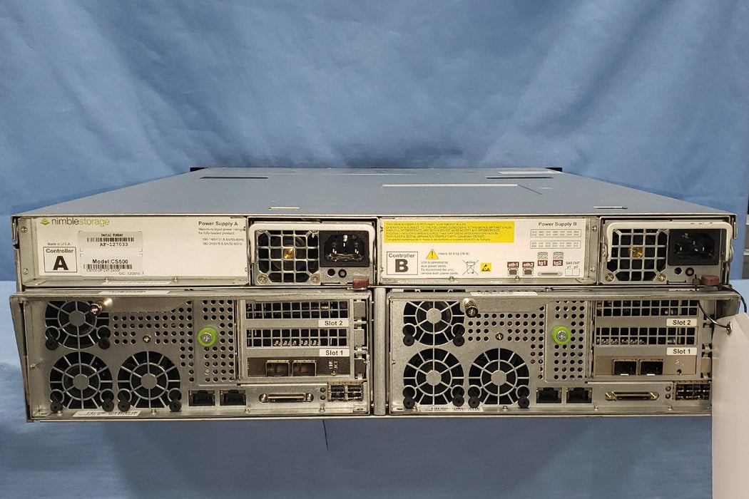 162TB Nimble Storage CS500 & ES1-H90T – 27 x 6TB, 5TB Flash, 10Gbe