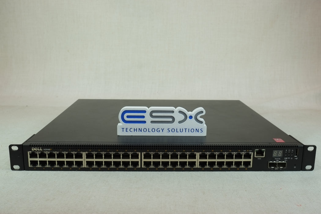 Dell N2048P 48 Port Gigabit PoE+ 2x 10G SFP+ Managed Network Switch w/ Rack Ears