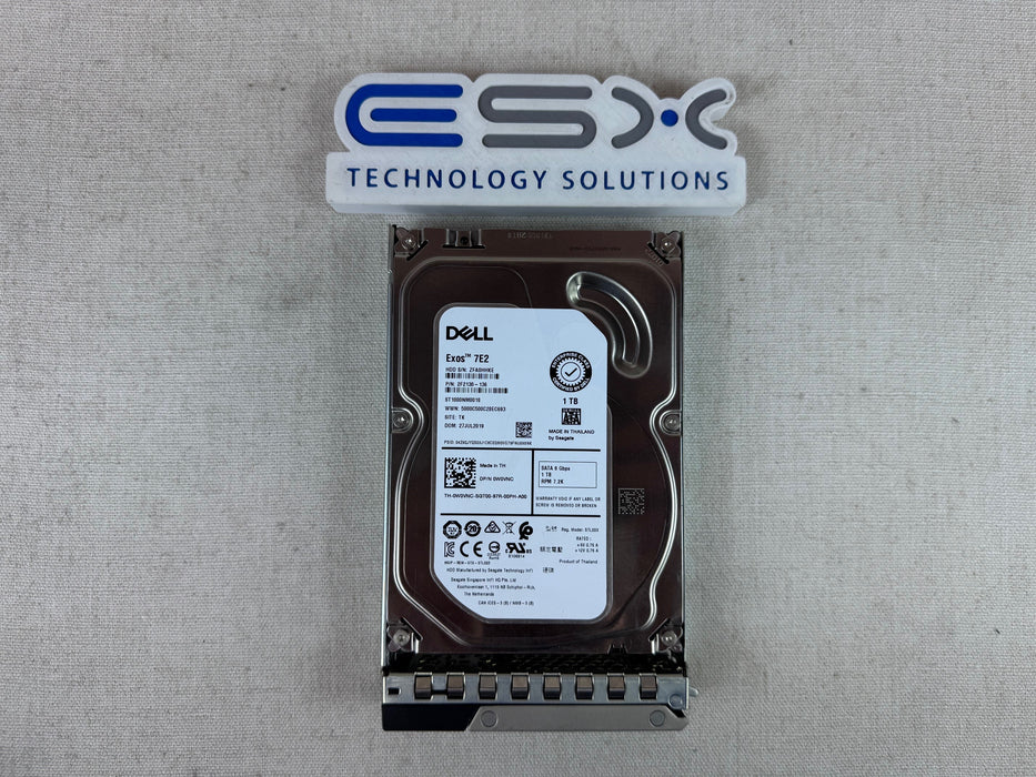 Dell W0VNC 1TB 7.2k 6Gb/s 3.5" SATA Hard Drive ST1000NM0018 w/ 14G tray