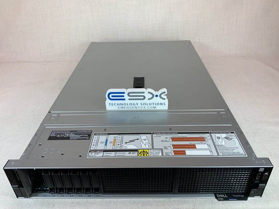 Dell PowerEdge R760 8x 2.5" NVMe 2U CTO Server - 2x Heatsink, 2x 800W