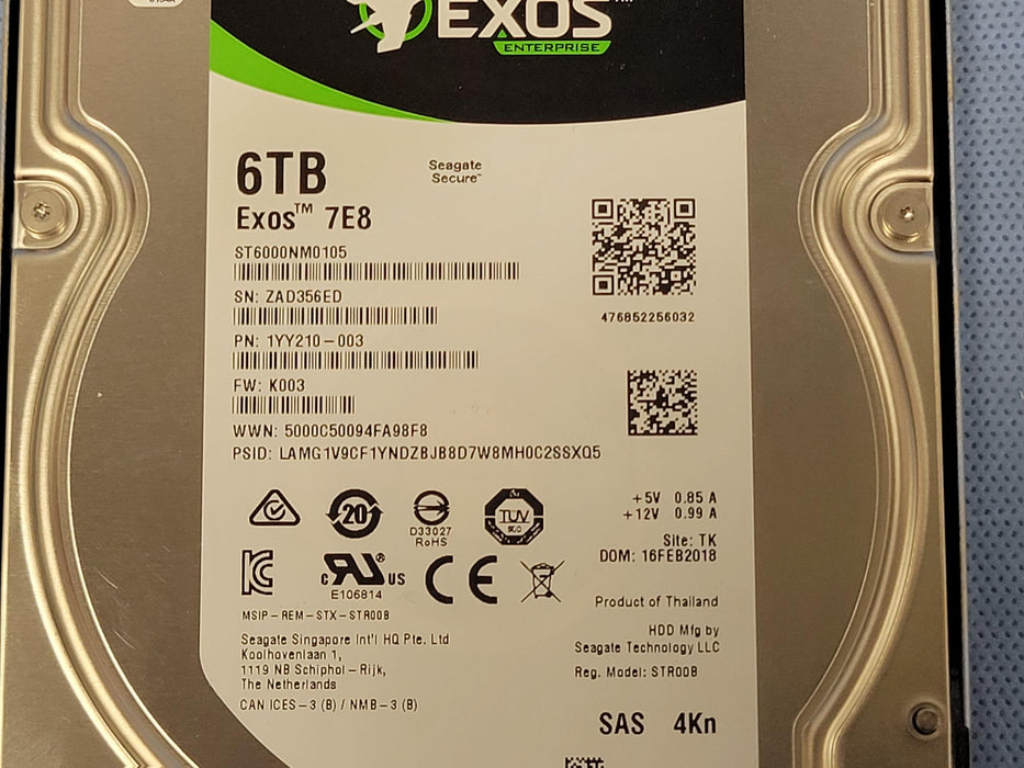 HPE Nimble 6TB 7.2K 6Gb/s 3.5" SAS HDD CS1000/3000/5000/7000/HF Series Q8F05A