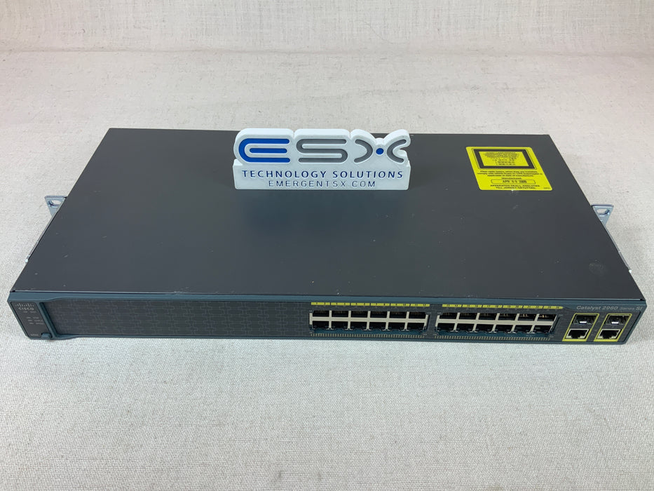 Cisco WS-C2960-24TC-S 24 Port 10/100 Mbps, 2 x 1Gbps SFP/RJ45 Uplink Switch