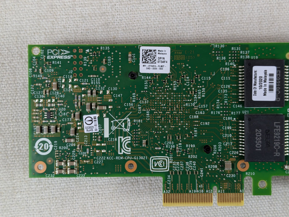 Dell T34F4 Intel i350-T4 Quad-Port GbE NIC Gigabit Ethernet Server Adapter LP