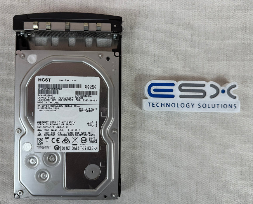 Nimble 2TB 7.2K 6Gb/s 3.5" SAS HDD for CS1000/3000/5000/7000/HF Series Q8D74A