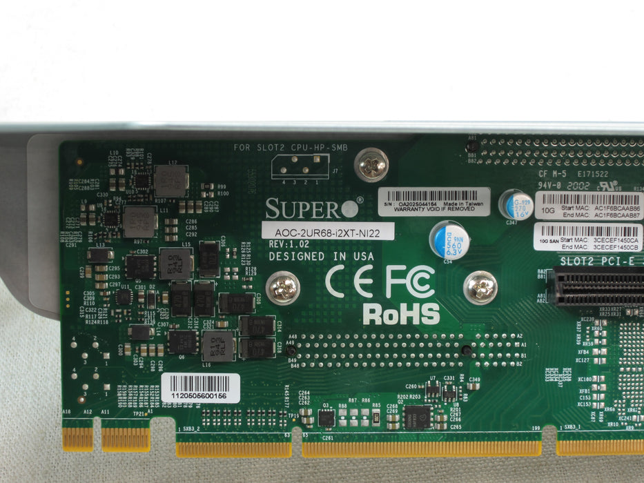 Supermicro 01-SC829BJ-XX00TI02 2U PCIe Riser Expansion Module CSE-829