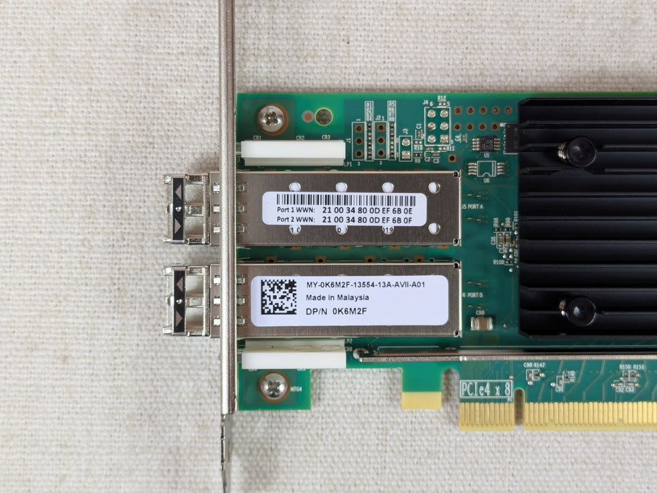 Dell K6M2F QLogic QLE2772 Dual Port 32Gb/s FC HBA w/ SFPs