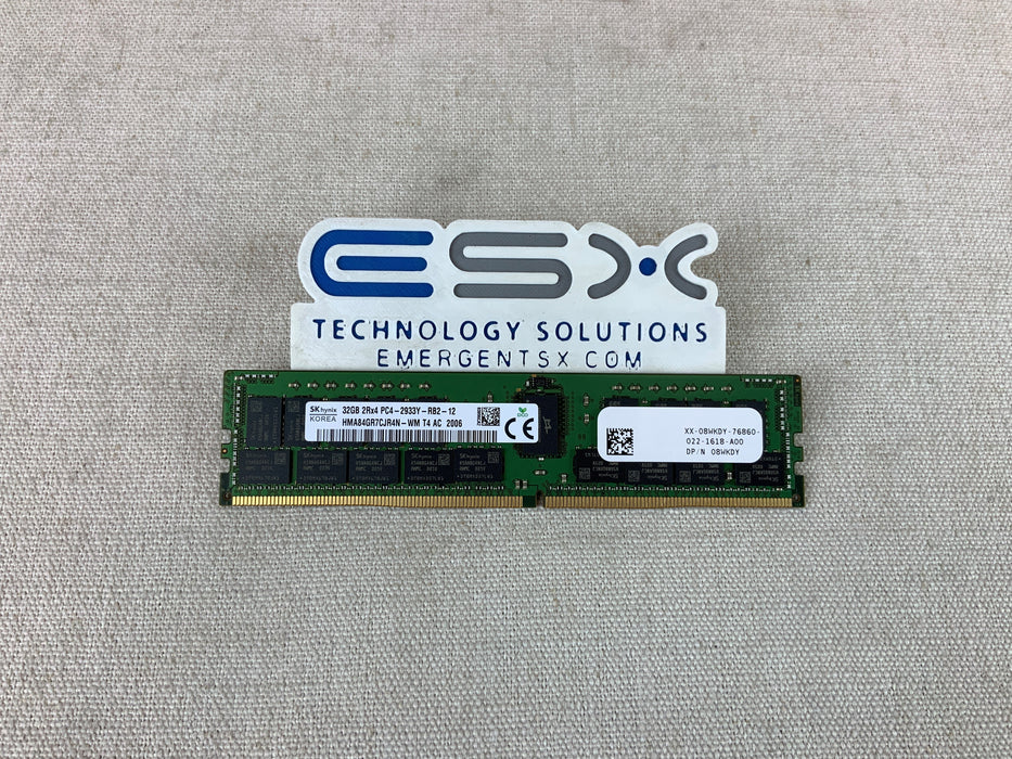 Dell 8WKDY 32GB 2Rx4 PC4-2933Y Server Memory DDR4-23400R ECC Server Memory RDIMM