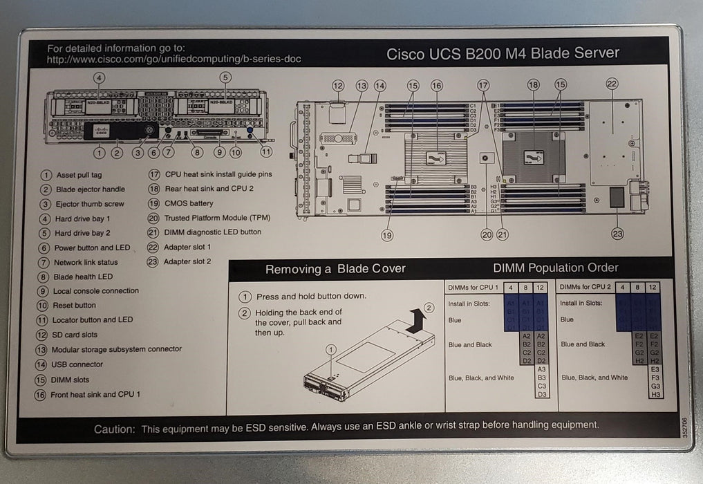 B200 Server Riser Cisco UCS B200 M4 Blade Server 2x 14 Core E5-2680v4 2.4GHz 768GB RAM ...