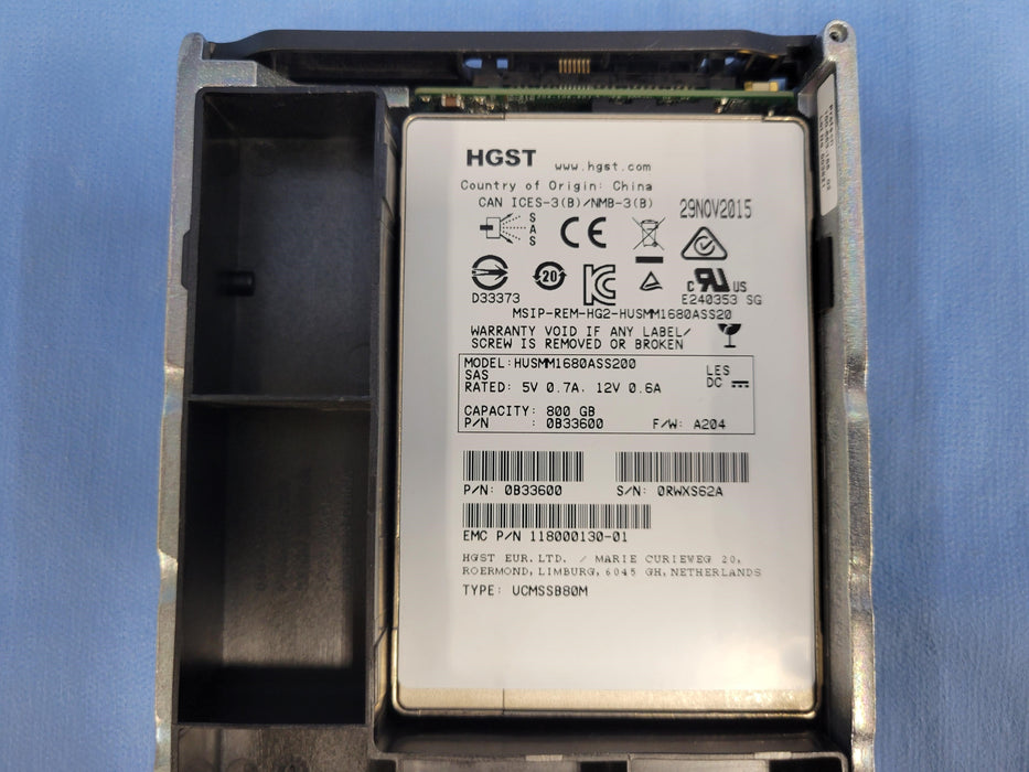 EMC Isilon HGST 800GB 2.5" SAS SSD for HD400 PN: 005051651