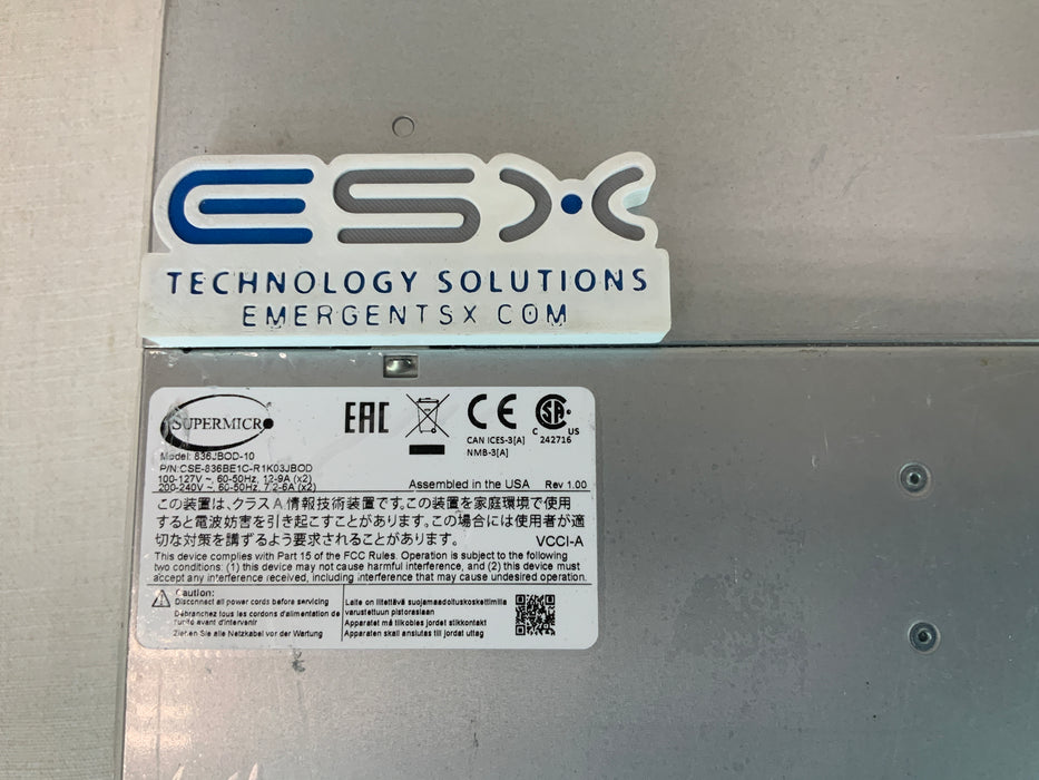 Supermicro CSE-836BE1C-R1K03JBOD 3U 16x 3.5" 12Gb/s SAS3 JBOD- Redundant PSU