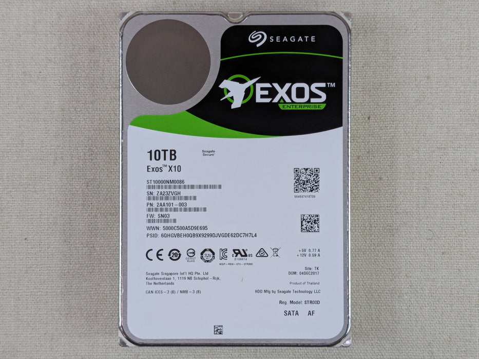 Seagate ST10000NM0086 Exos X10 10TB 7.2k 6Gb/s 256MB 3.5" SATA Hard Drive