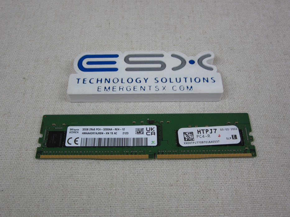 Hynix HMAA4GR7AJR8N-XN 32GB 2Rx8 PC4-3200A DDR4 ECC Server Memory DIMM
