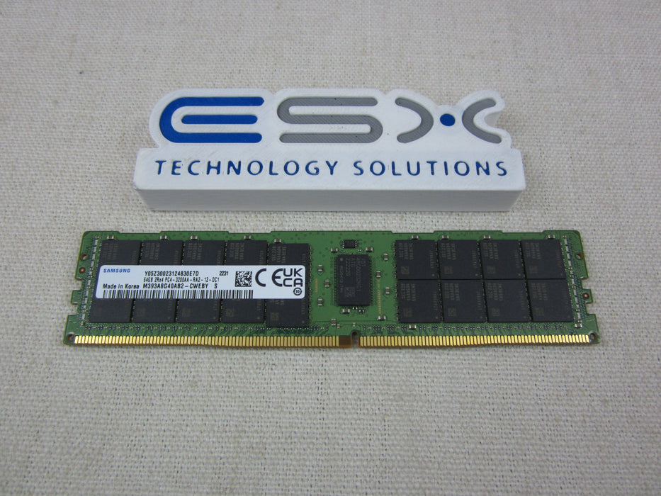 Samsung M393A8G40AB2-CWE 64GB 2Rx4 PC4-3200AA DDR4 ECC Server Memory RDIMM