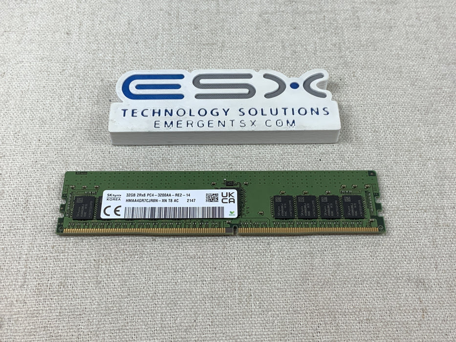 Hynix HMAA4GR7CJR8N-XN 32GB 2Rx8 PC4-3200AA DDR4 ECC Server Memory RDIMM