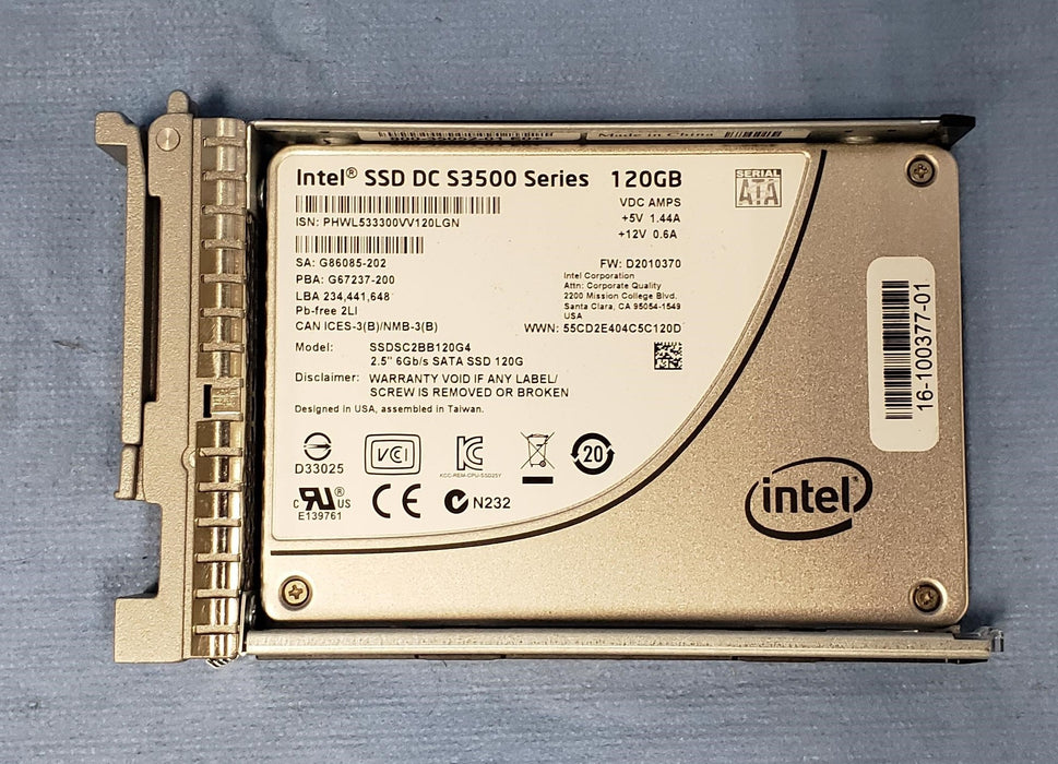 Cisco UCS-SD120G0KS2-EV 120GB 6Gb/s 2.5”SATA Enterprise Value SSD Intel DC S3500