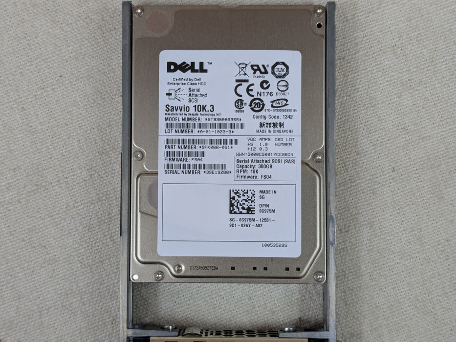 Dell C975M 300GB 10k 6Gb/s 2.5" SAS Hard Drive ST9300603SS w/ 12G Tray