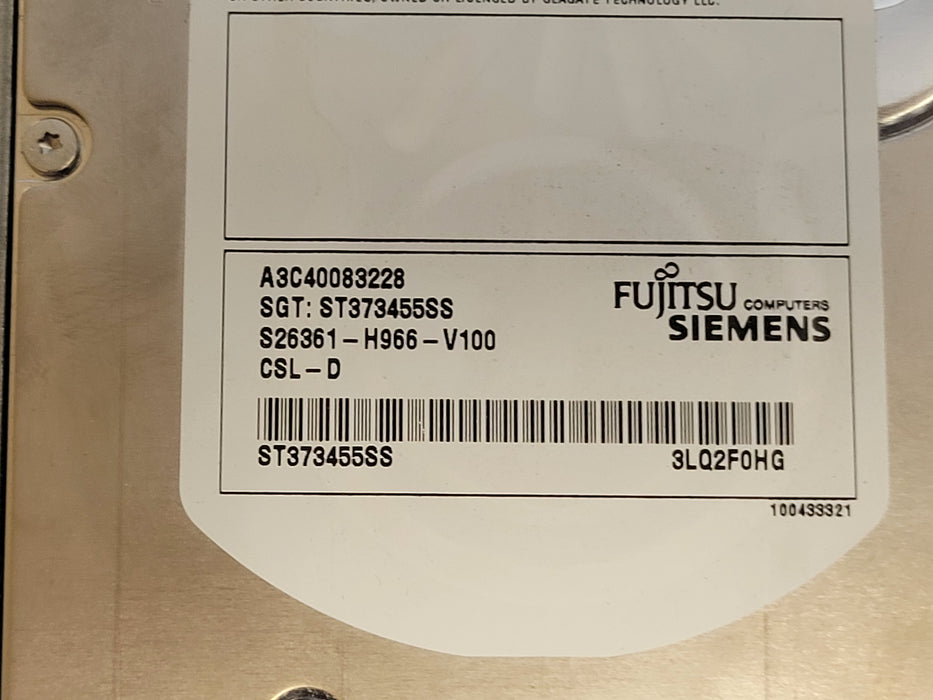 Lot of 2 Fujitsu Primergy 73GB 15K 3.5" FC HDD S26361-H931-V100/S26361-H966-V100