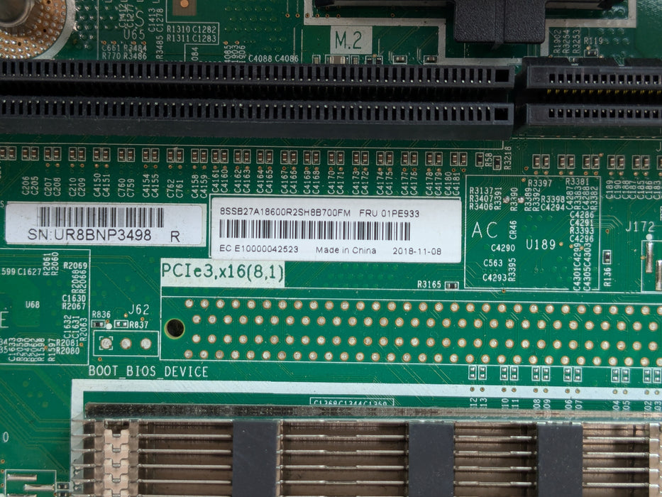 Lenovo SR630 1U 8x SFF CTO Server – 1x Heatsink, 2x 550W, 01PE933 System Board