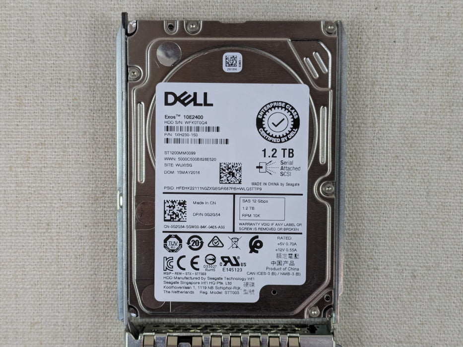 Dell G2G54 1.2TB 10k 12Gb/s 2.5" SAS Hard Drive Seagate ST1200MM0099 w/ 14G Tray