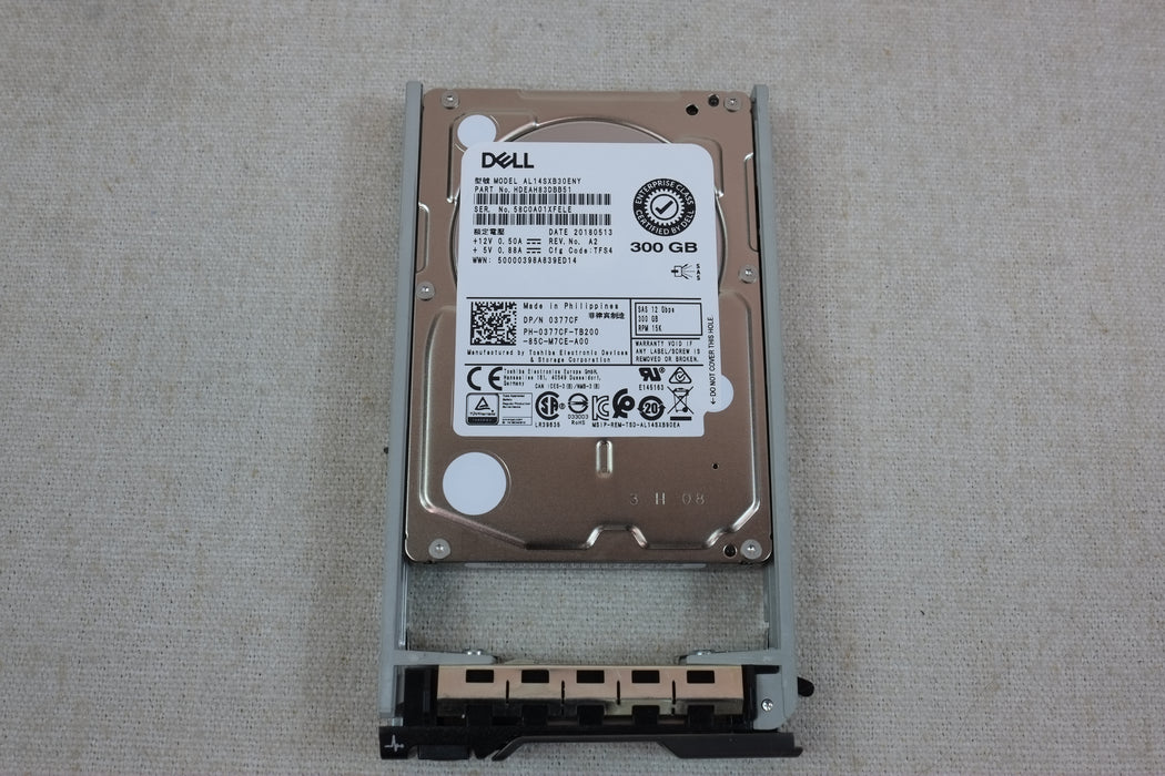 Dell 377CF 300GB 15k 12Gb/s 2.5” SAS Hard Drive Toshiba AL14SXB30ENY w/ 13G Tray