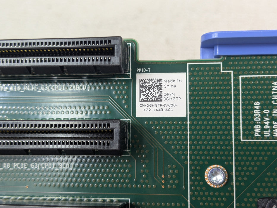 Dell GHGTP Riser Card Assembly 1D (1 x16, 2 x8) PCIe Slots w/ GPU Power