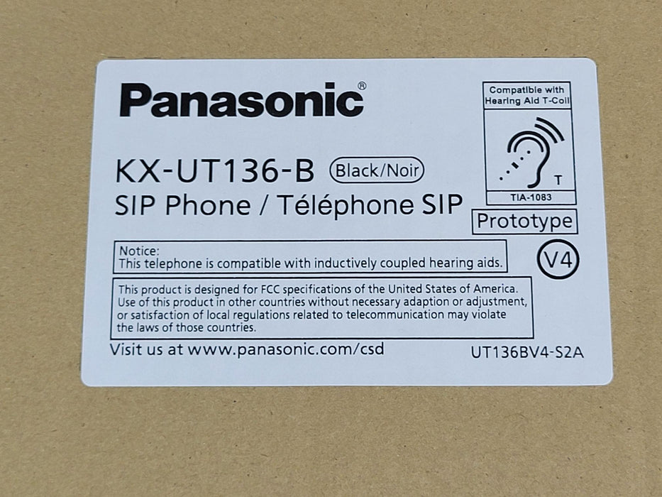 Lot of 2 IP SIP Phone Prototype and Accessories - Black - KX-UT136-B