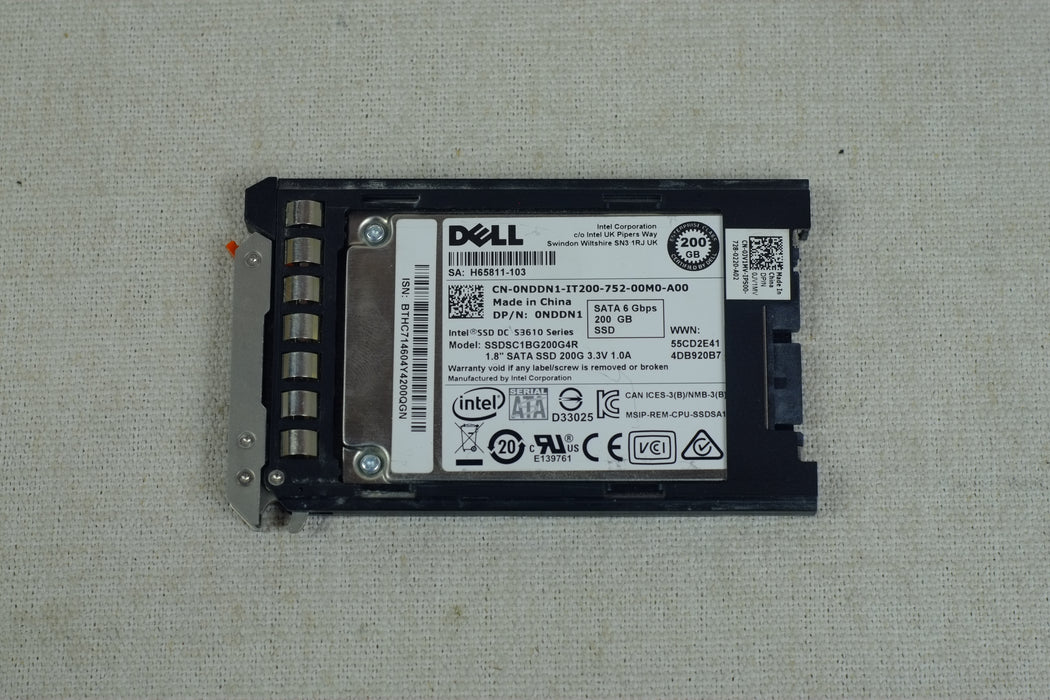 Dell NDDN1 Intel S3610 Series 200GB 6Gb/s 1.8”uSATA SSD with Tray