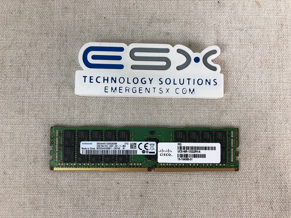 Cisco 32GB 2Rx4 PC4-2400T DDR4 DIMM Server Memory UCS-MR-1X322RV-A 15-104065-01