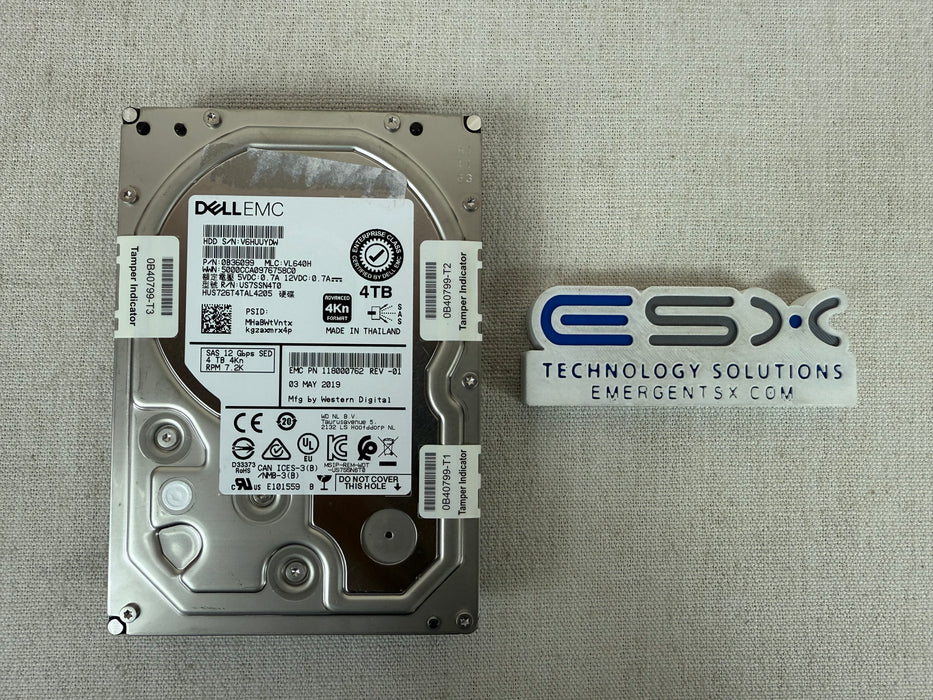 Western Digital HUS726T4TAL4205 4TB 12G SAS SED 3.5" HDD | 005053050 / 118000762