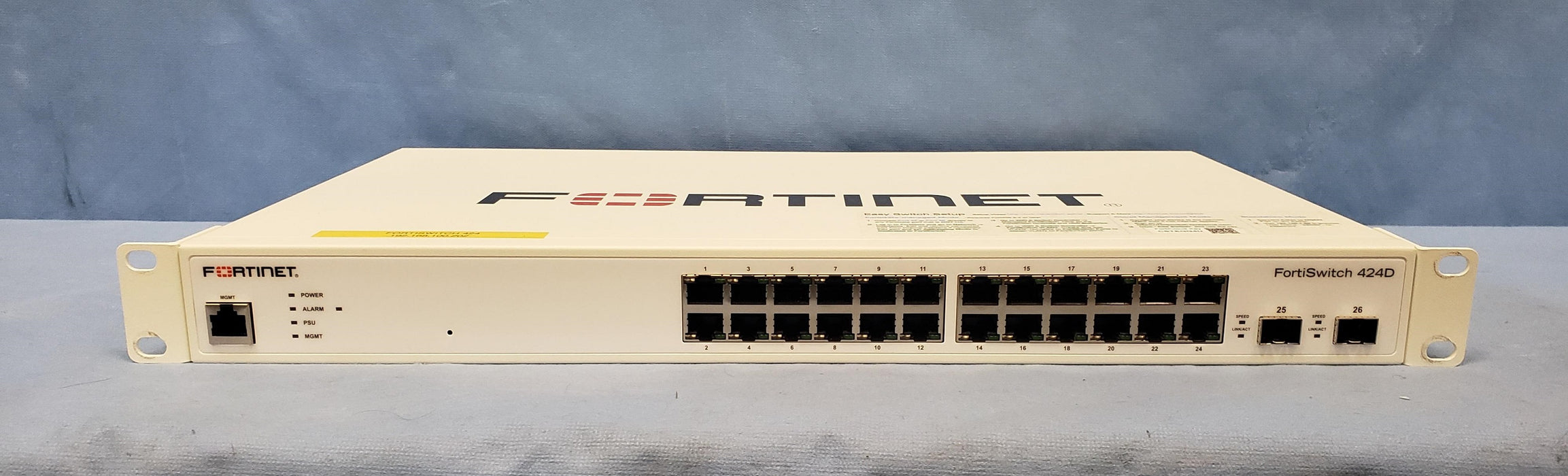 Fortinet FS-424D 24 Port GE 2x SFP+ Network FortiSwitch w/ Rack Ears