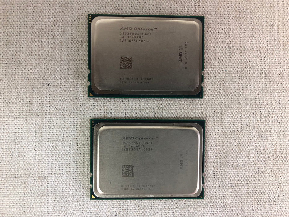 Lot of 2 AMD Opteron OS6376WKTGGHK 16-Core 6376 @ 2.3GHz CPU Processor