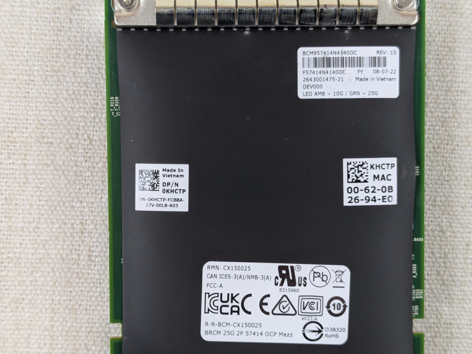 Dell KHCTP Broadcom 57414 Dual Port 25Gb SFP28 OCP 3.0 Network Adapter