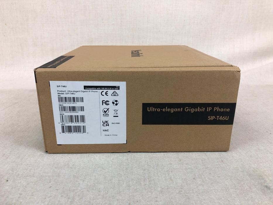 Yealink SIP-T46U Ultra-Elegant IP phone w/ 5V AC adapter